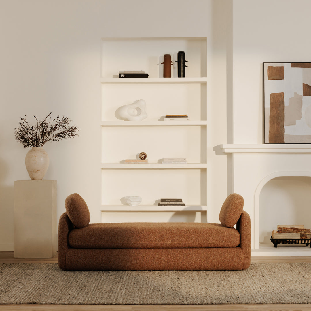 Vintage-Inspired Bouclé Curve Daybed