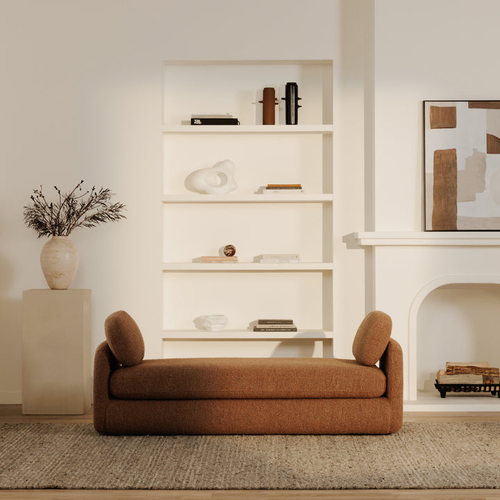 Vintage-Inspired Bouclé Curve Daybed