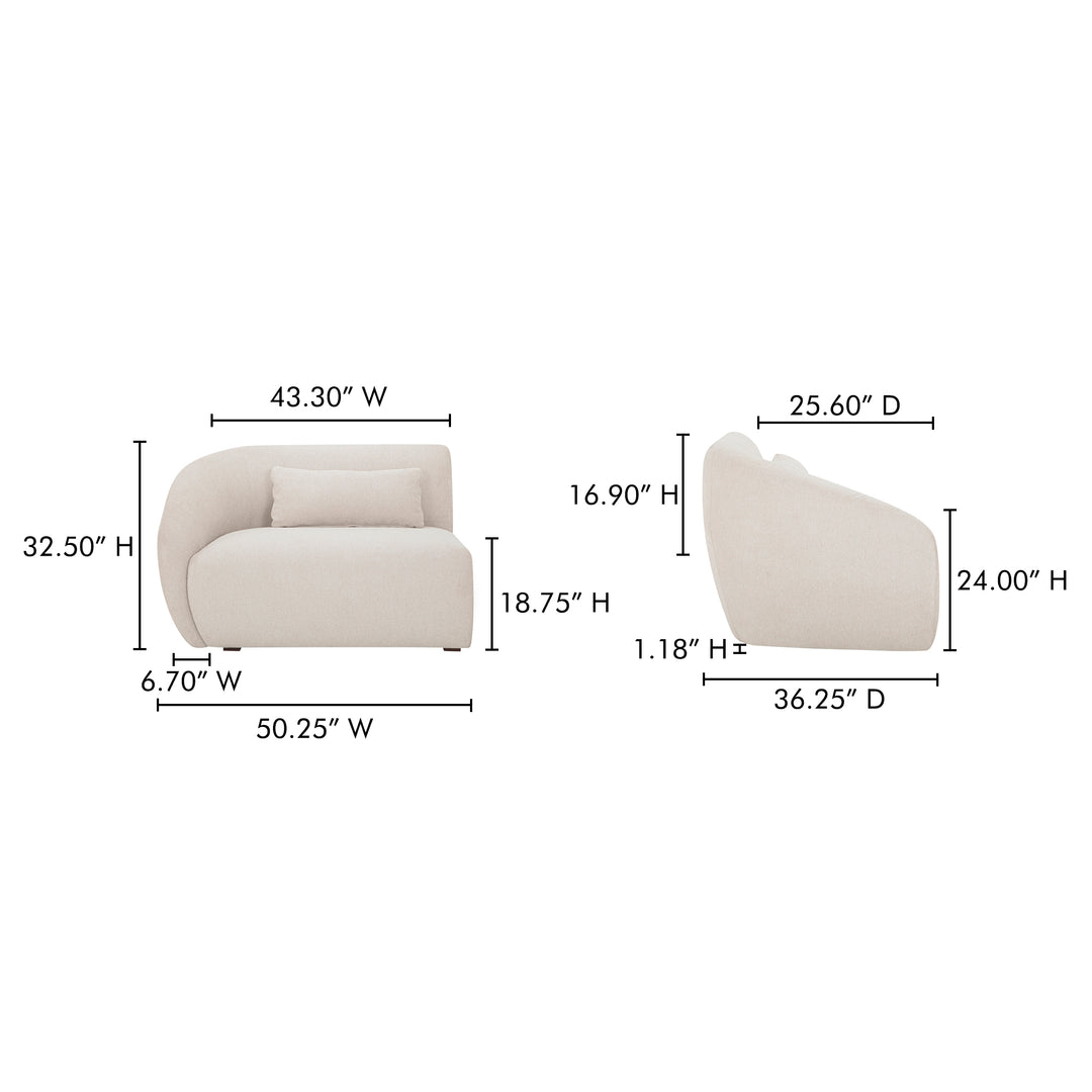 Cozy Curve Lounge Chair - Left-Facing Design