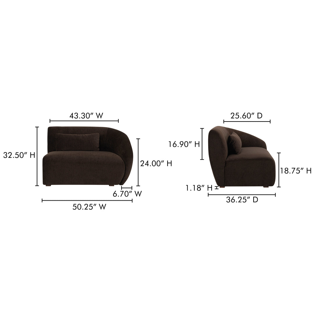 Comfy Curl Right-Facing Chair with Lumbar Support