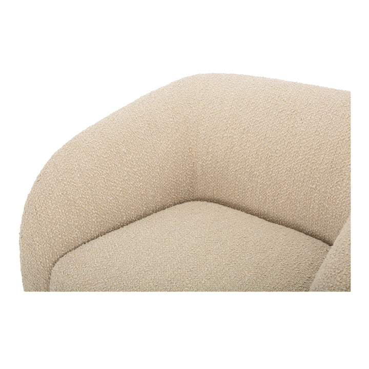 Elegant Contour Sit-Spot Chair in Tan Faux Mohair