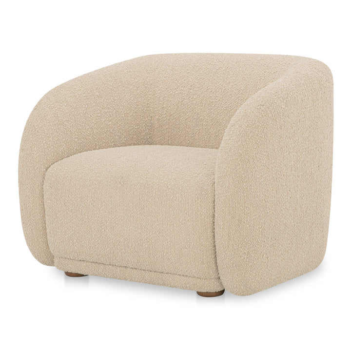 Elegant Contour Sit-Spot Chair in Tan Faux Mohair