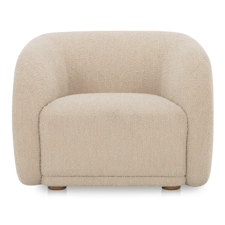 Elegant Contour Sit-Spot Chair in Tan Faux Mohair