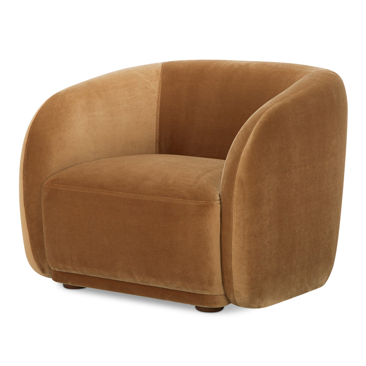 Elegant Contour Sit-Spot Chair in Tan Faux Mohair