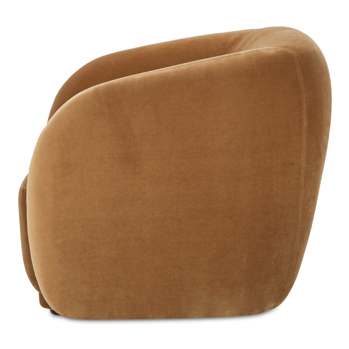 Elegant Contour Sit-Spot Chair in Tan Faux Mohair