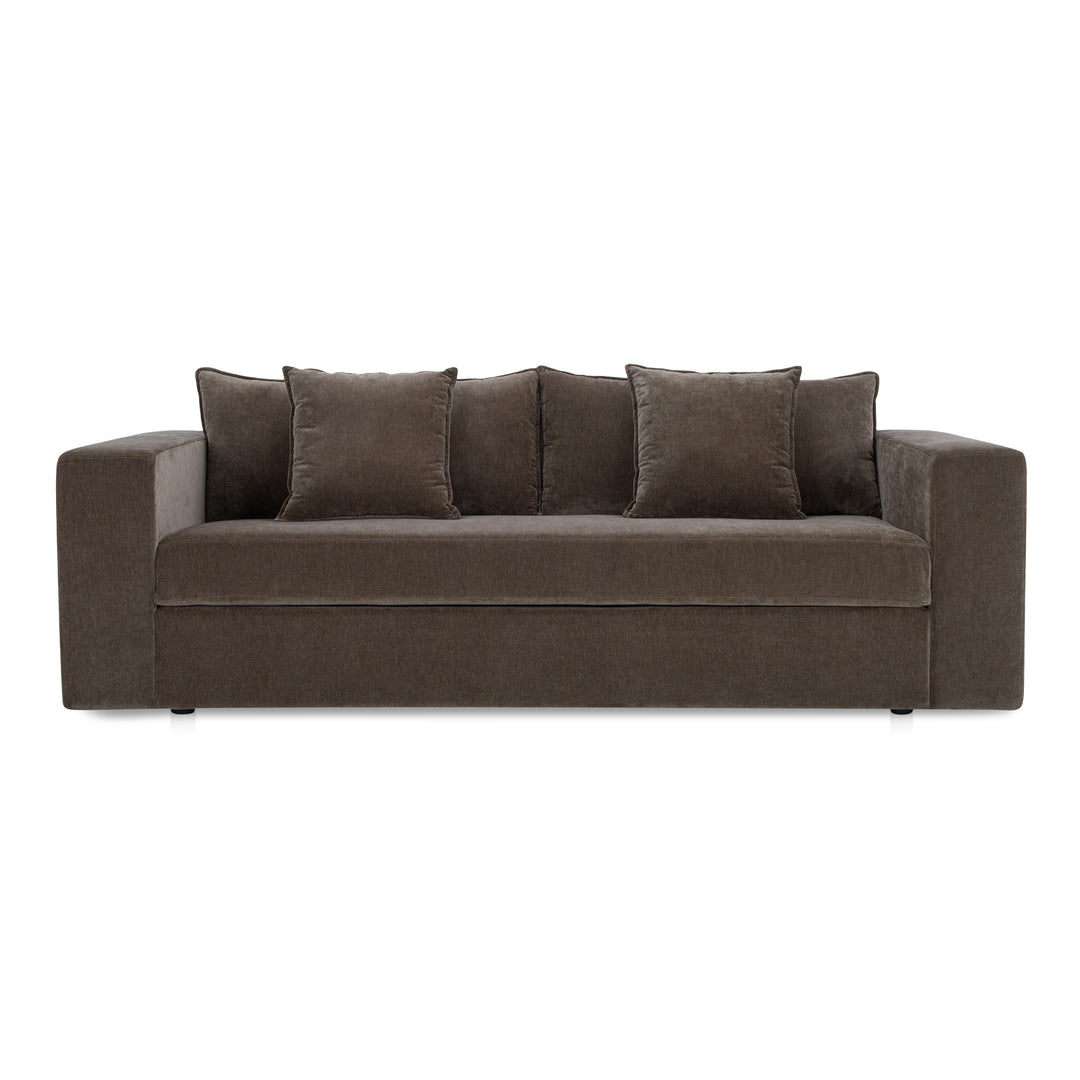 Luxe Velvet Transformer: Versatile Sofa-Bed in Minimalist Design