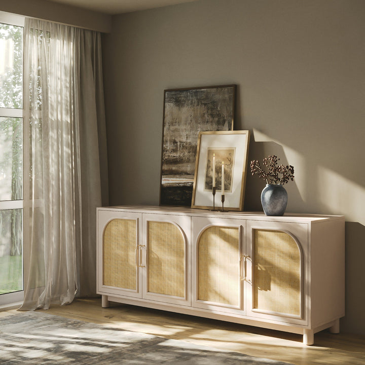 Timeless Cane-Door Oak Grain Sideboard