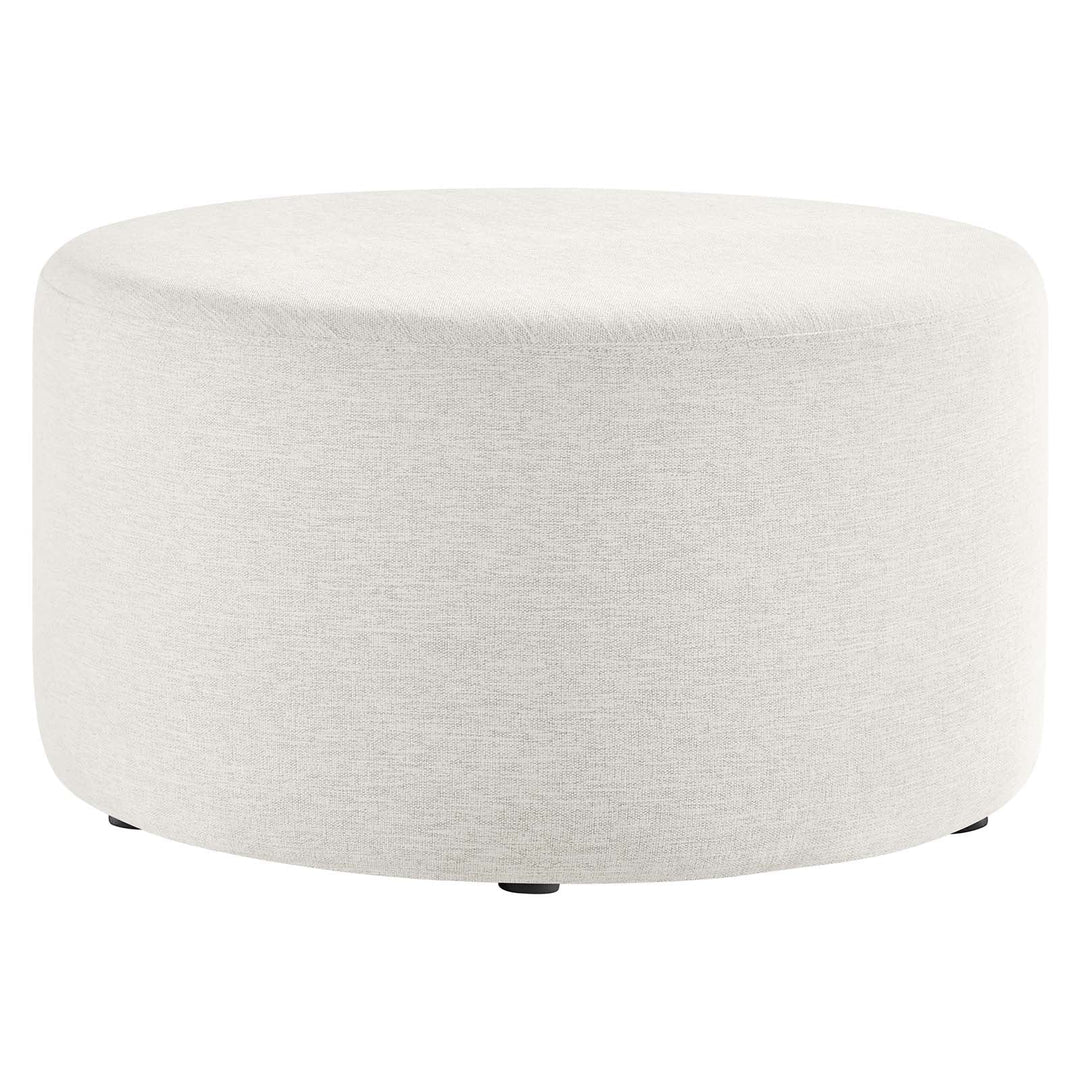 Jake 29" Round Upholstered Ottoman - Ivory