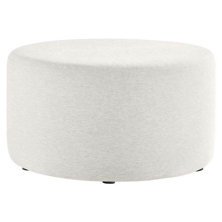 Jake 29" Round Upholstered Ottoman - Ivory