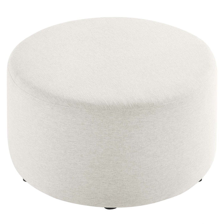 Jake 29" Round Upholstered Ottoman - Ivory