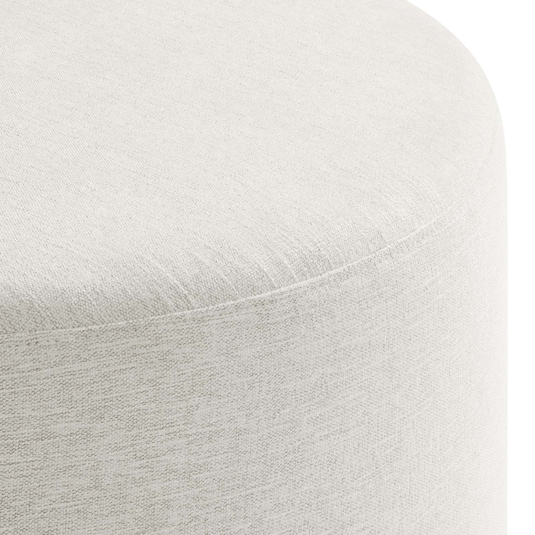 Jake 29" Round Upholstered Ottoman - Ivory