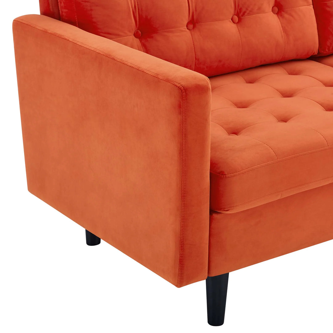 Dane Tufted Performance Velvet Sofa - Orange