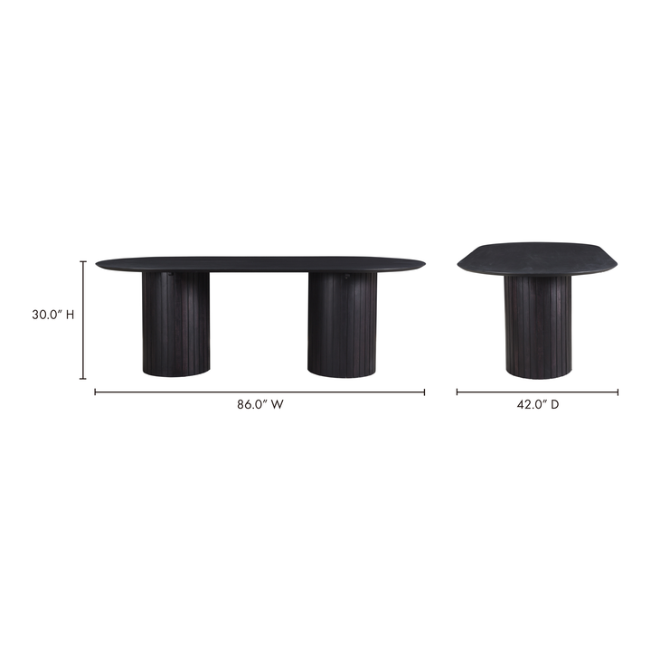 Ripplewave Dark Acacia Dining Table
