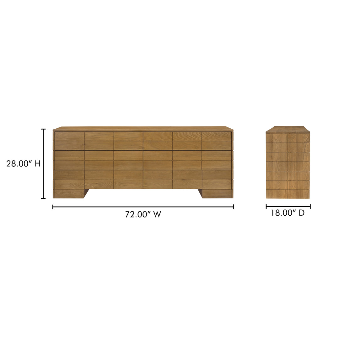 Modern Oak Six-Drawer Storage Solution