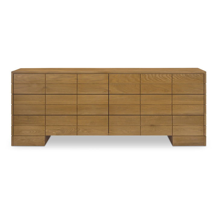 Modern Oak Six-Drawer Storage Solution