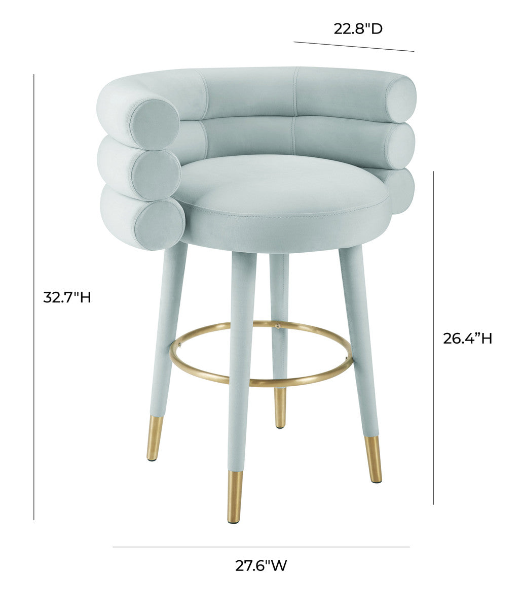 Freya Mint Velvet Counter Stool