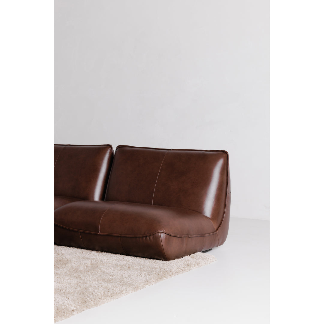 Space-Age Leather Lounger Corner Chair