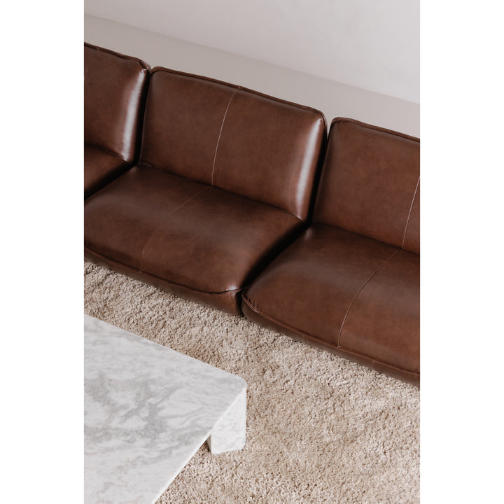 Space-Age Leather Lounger Corner Chair