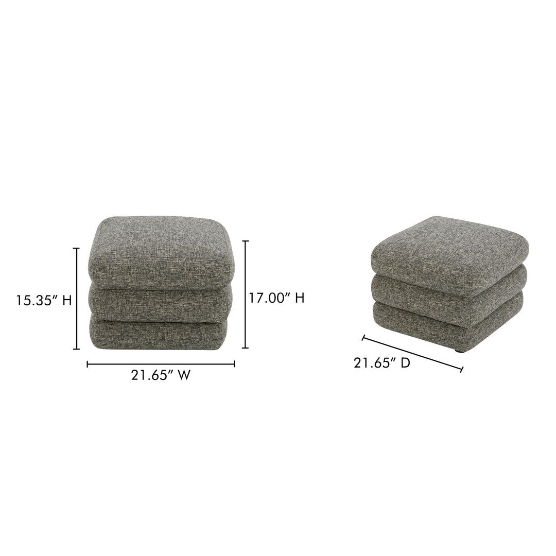 Retro-Chic Layered Stool - Textured Fabric