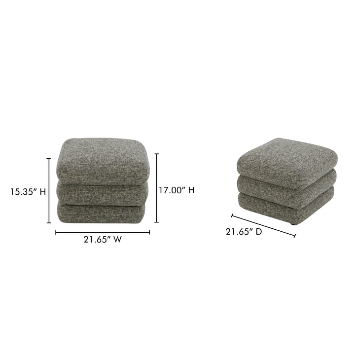 Retro-Chic Layered Stool - Textured Fabric