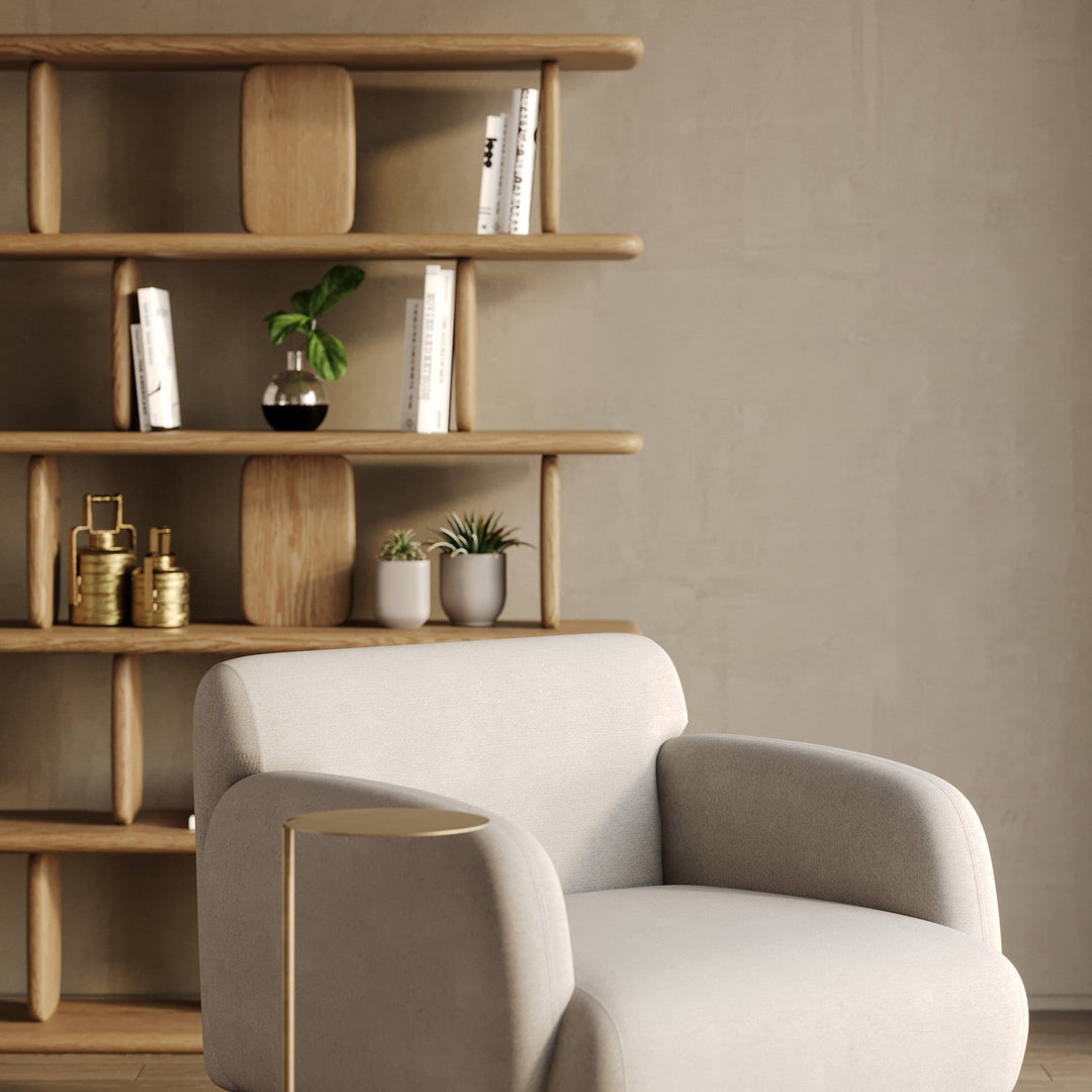 Nature-Inspired Matte Oak Bookcase - Charcoal