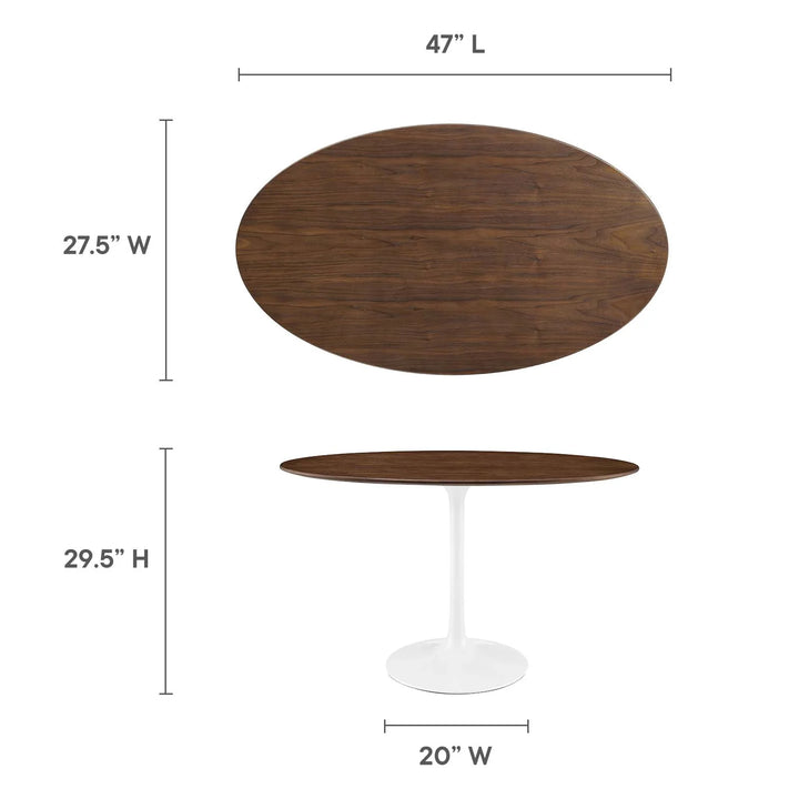 Pila 48" Oval Walnut Dining Table