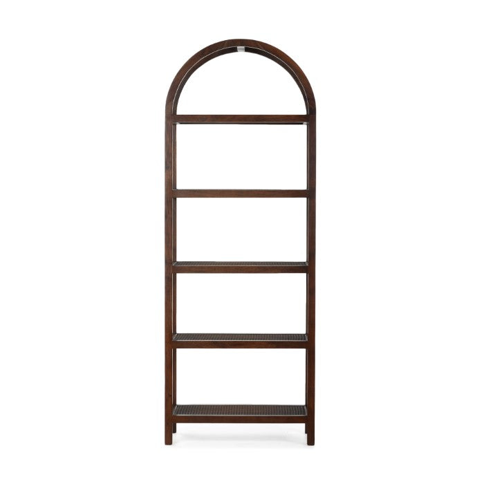 Timeless Acacia & Cane Bookshelf - Elegance Revisited