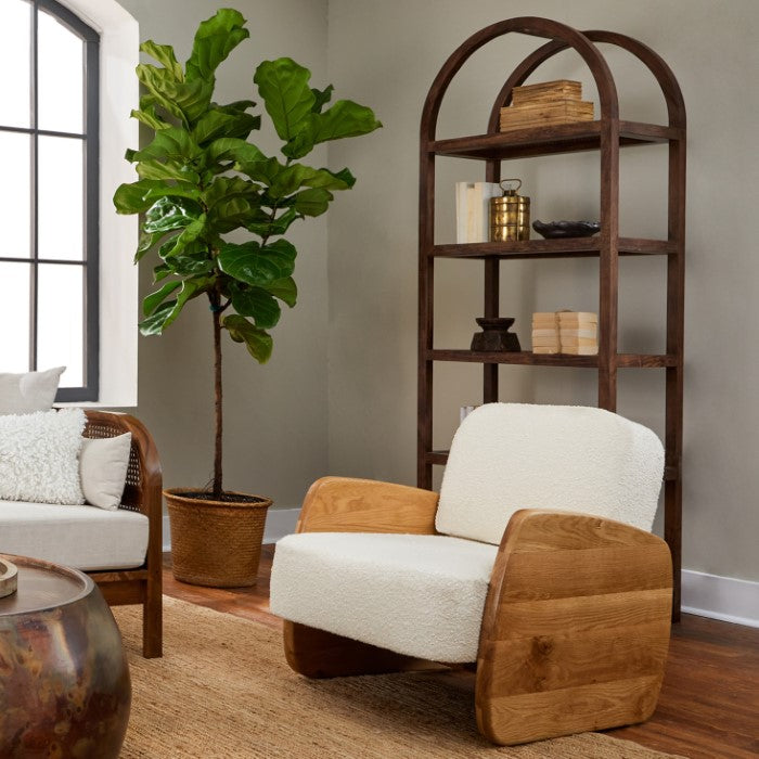 Timeless Acacia & Cane Bookshelf - Elegance Revisited