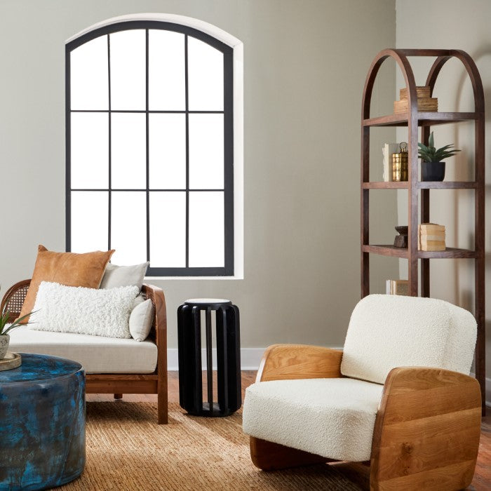 Timeless Acacia & Cane Bookshelf - Elegance Revisited