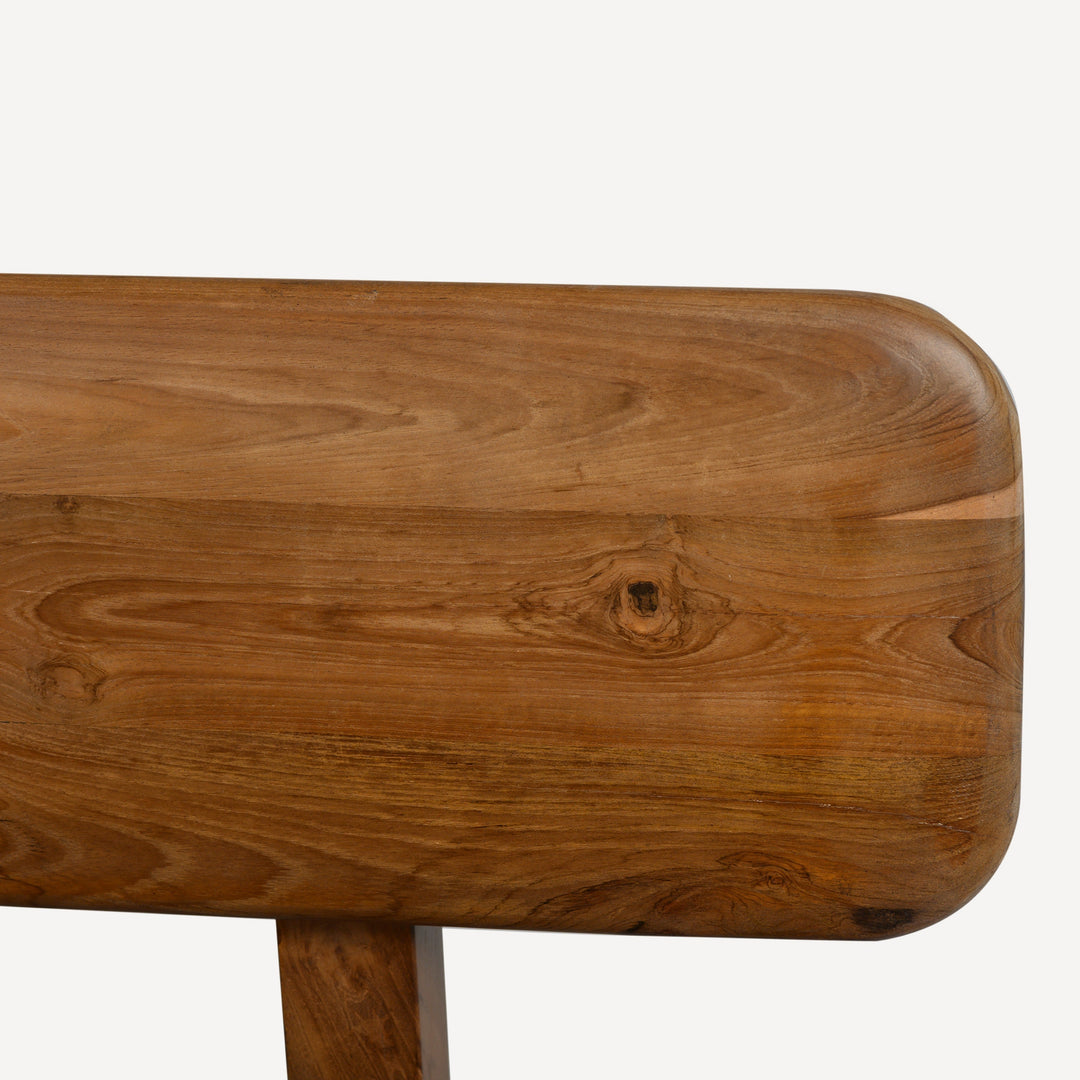 Eco-Chic Teak & Leather Artisan Bench