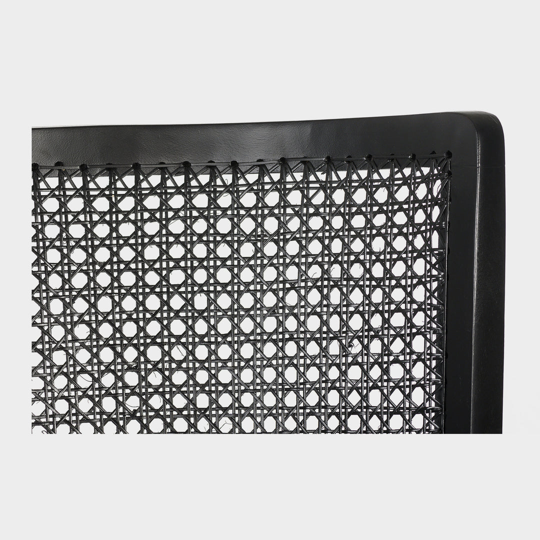 Modern Cane Lounge Chair - Ebony Finish