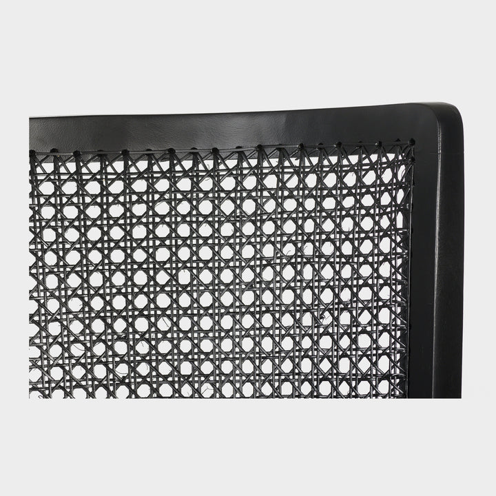 Modern Cane Lounge Chair - Ebony Finish