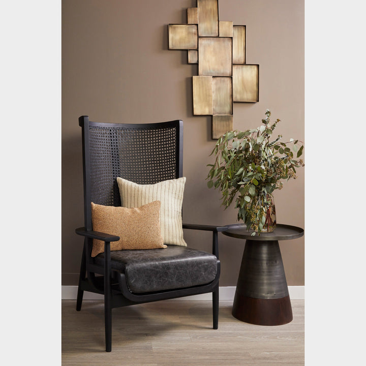 Modern Cane Lounge Chair - Ebony Finish