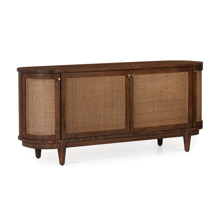 Porto Woven Cane Curved Storage Console