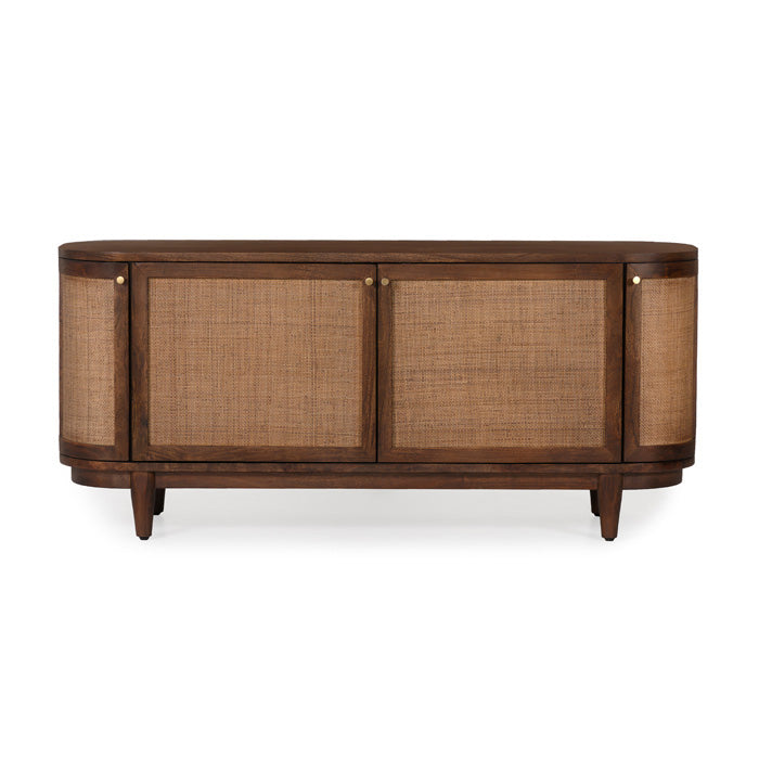 Porto Woven Cane Curved Storage Console
