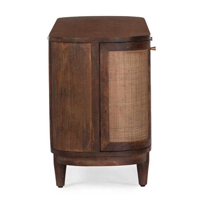 Porto Woven Cane Curved Storage Console