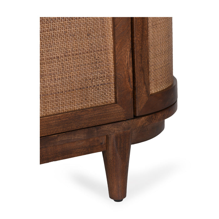 Porto Woven Cane Curved Storage Console