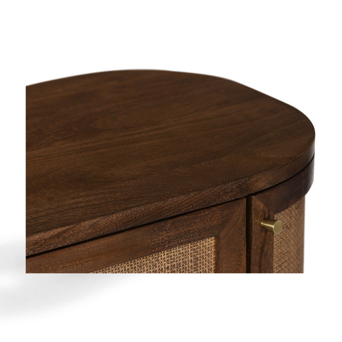 Porto Woven Cane Curved Storage Console