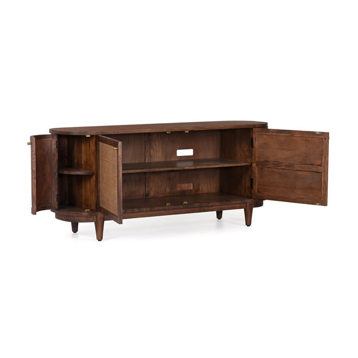 Porto Woven Cane Curved Storage Console