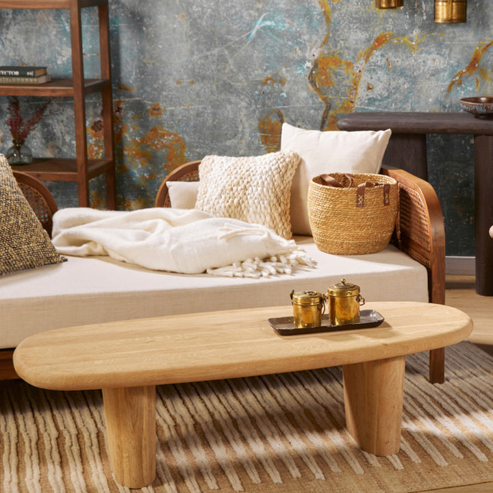Nature's Motion: Wire-Brushed White Oak Coffee Table