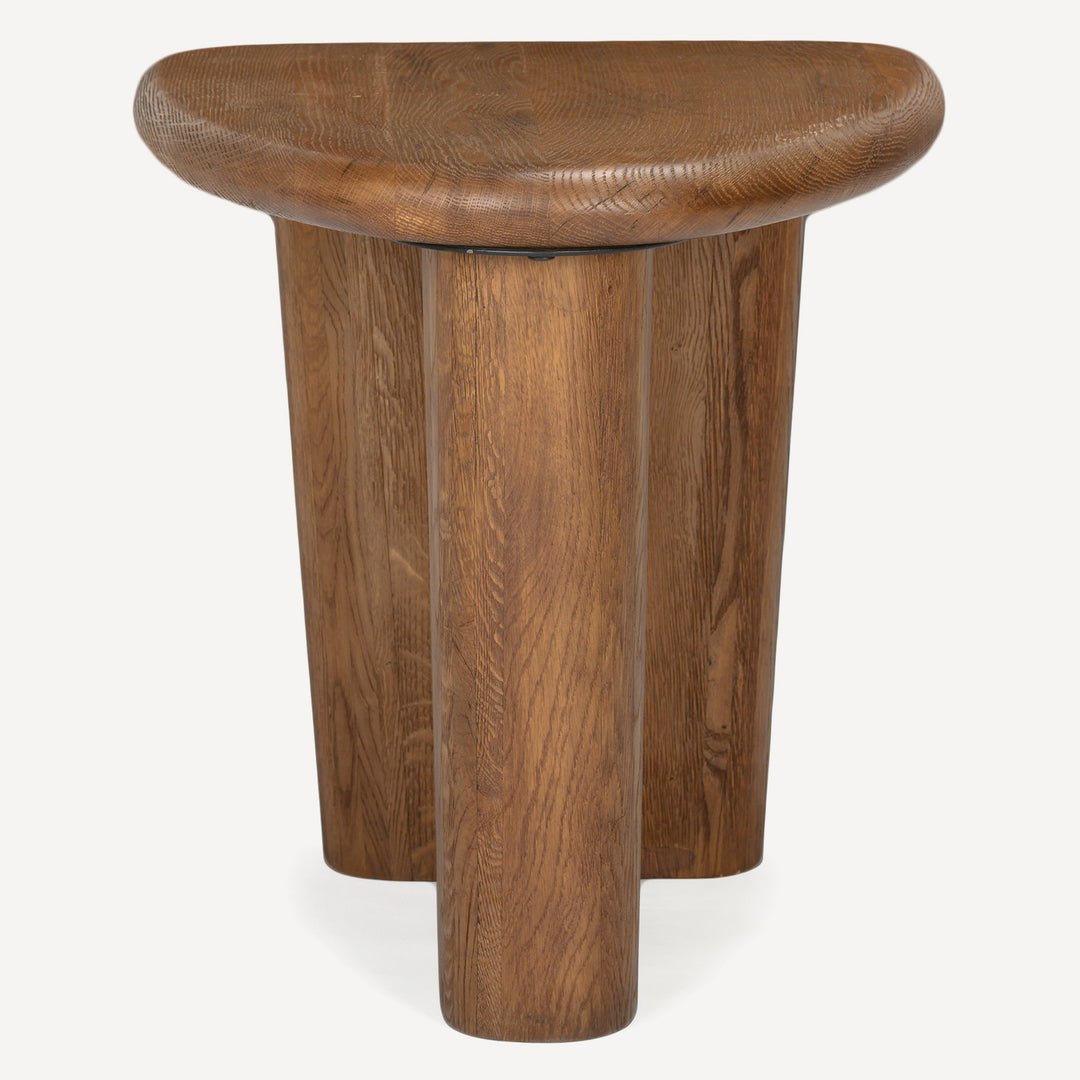 Eco-Chic Solid White Oak Sculpted Table - Toasted Brown