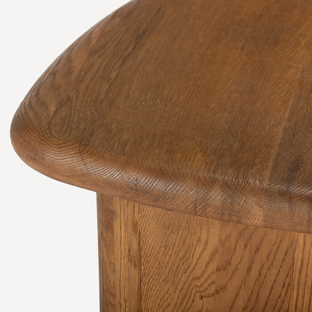 Eco-Chic Solid White Oak Sculpted Table - Toasted Brown