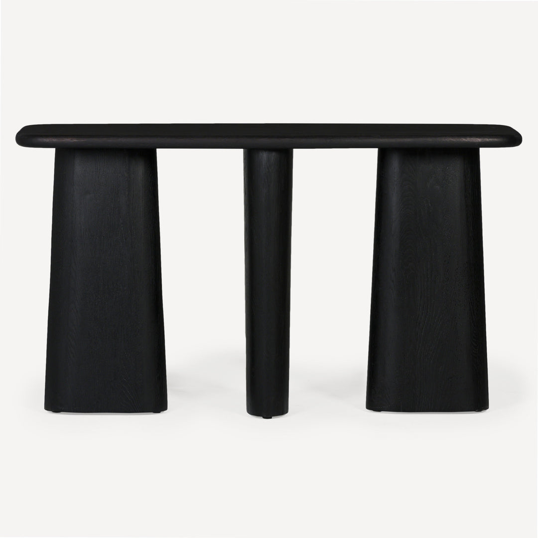 Eco-Modern Artisanal Oak Console Table - Graphite Finish