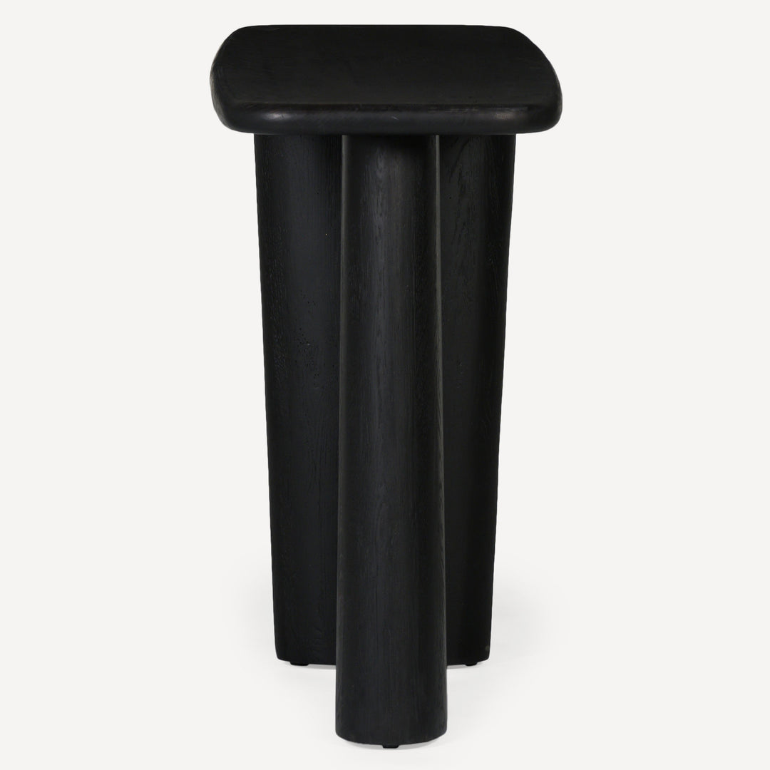 Eco-Modern Artisanal Oak Console Table - Graphite Finish