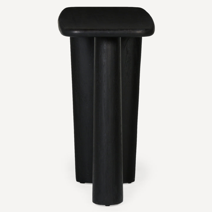 Eco-Modern Artisanal Oak Console Table - Graphite Finish