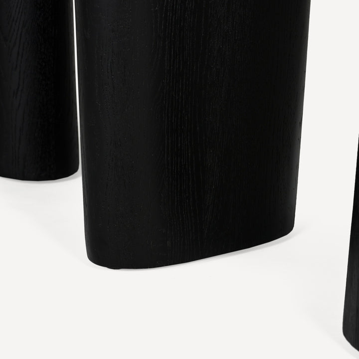 Eco-Modern Artisanal Oak Console Table - Graphite Finish