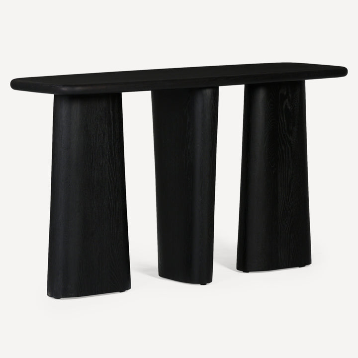 Eco-Modern Artisanal Oak Console Table - Graphite Finish