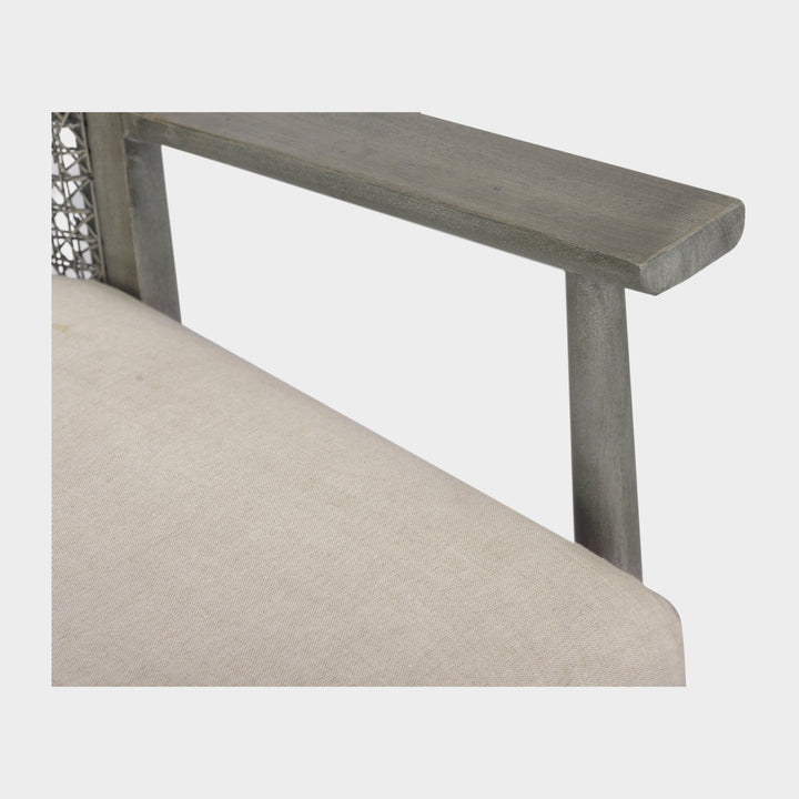 Modern Plantation-Woven Cane Lounge Chair - Charcoal Gray