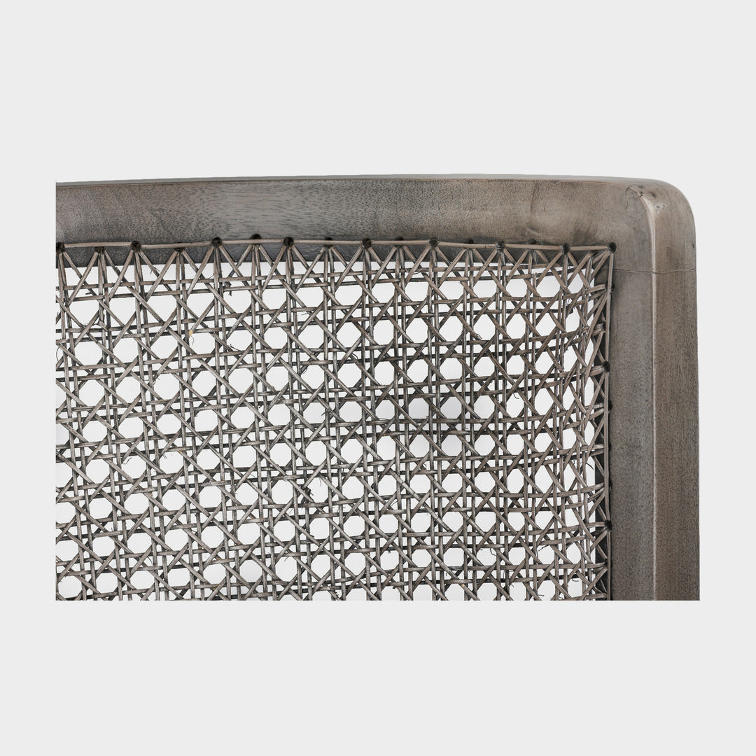 Modern Plantation-Woven Cane Lounge Chair - Charcoal Gray