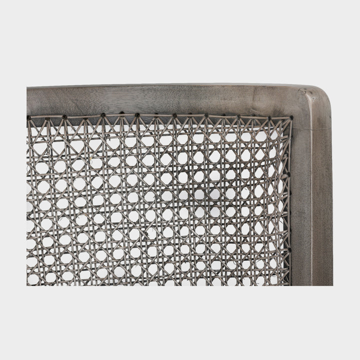 Modern Plantation-Woven Cane Lounge Chair - Charcoal Gray